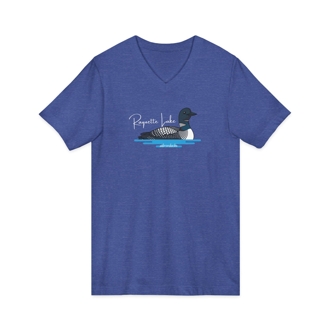 Raquette Lake Unisex V-Neck T-Shirt - Loon