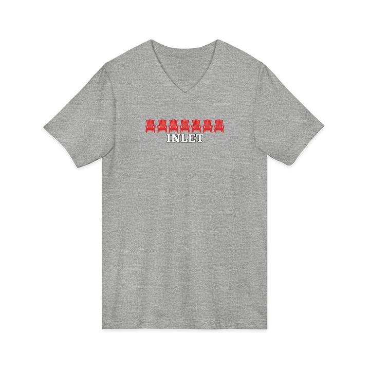 Inlet Unisex V-Neck T-Shirt - Red Chairs