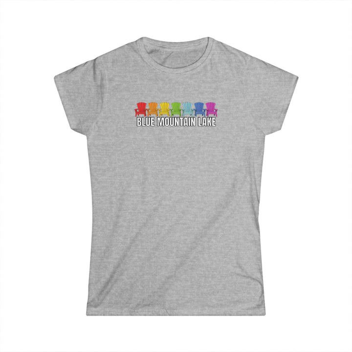 Blue Mountain Lake Rainbow Chairs Ladies Tee