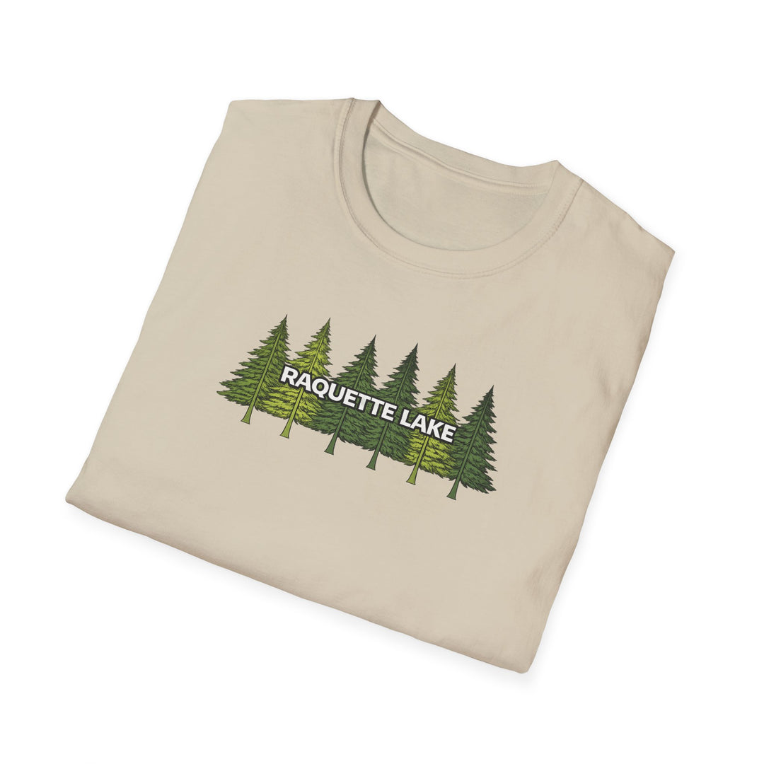 Raquette Lake Unisex T-Shirt - Pine Trees