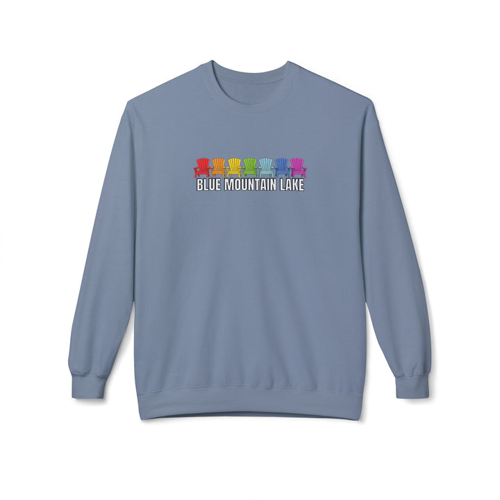 Blue Mountain Lake Rainbow Chairs Sweatshirt