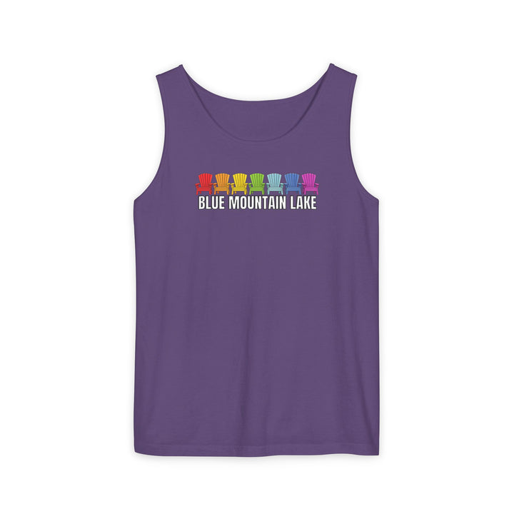 Blue Mountain Lake Rainbow Chairs Unisex Tank