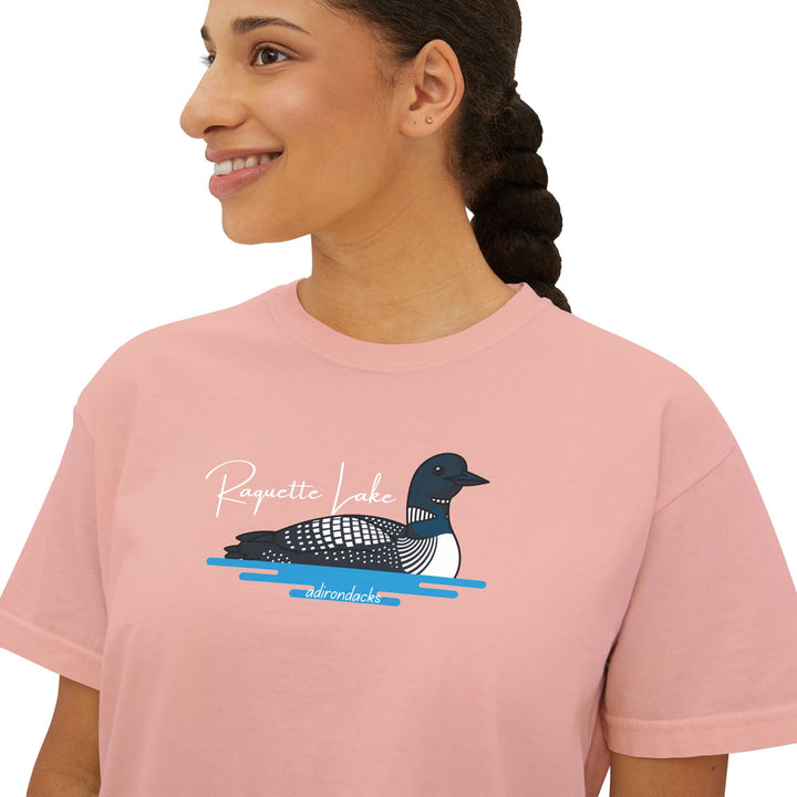 Raquette Lake Ladies Boxy Tee - Loon
