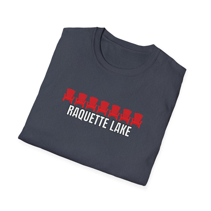Raquette Lake Unisex T-Shirt - Red Chairs