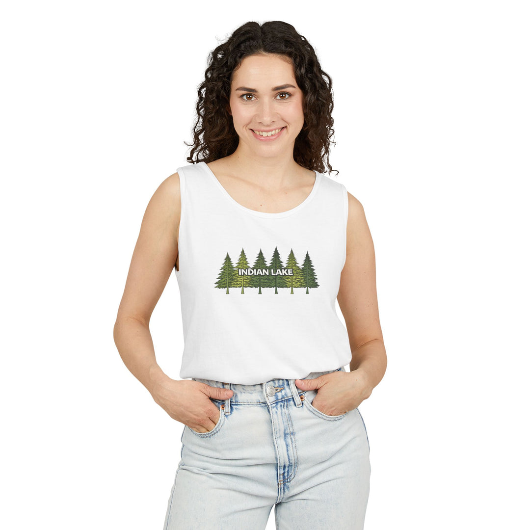 Indian Lake Unisex Tank - Pine Trees