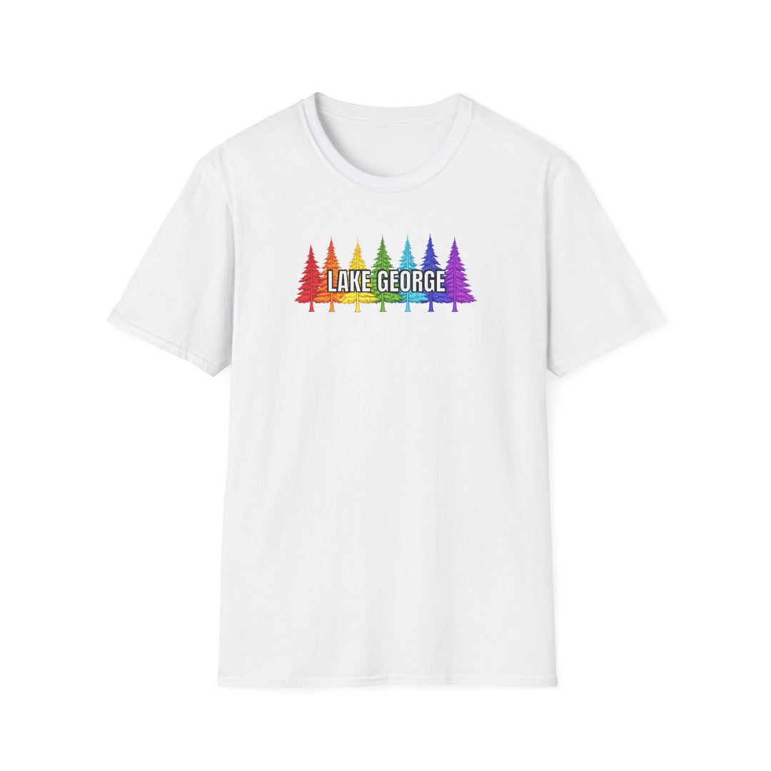 Lake George Unisex T-Shirt - Rainbow Trees