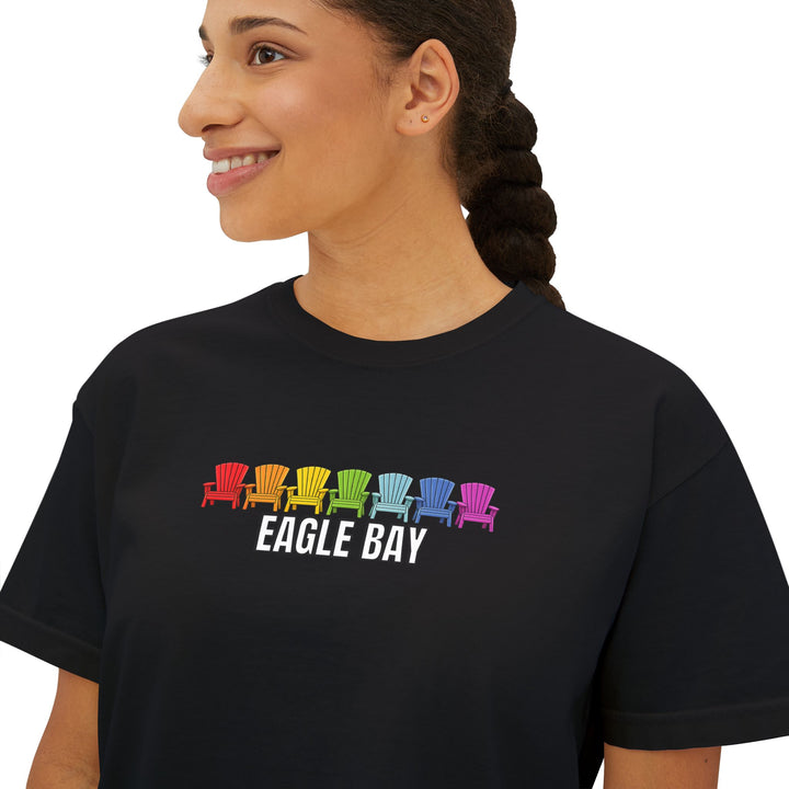 Eagle Bay Ladies Boxy Tee - Rainbow Chairs