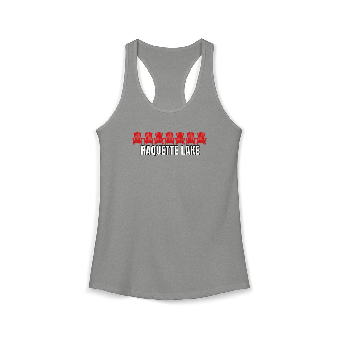 Raquette Lake Ladies Racerback - Red Chairs