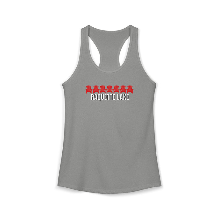 Raquette Lake Ladies Racerback - Red Chairs
