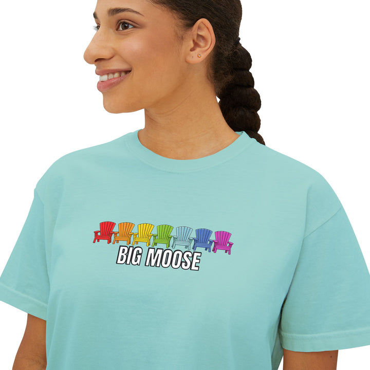 Big Moose Rainbow Chairs Ladies Boxy Tee