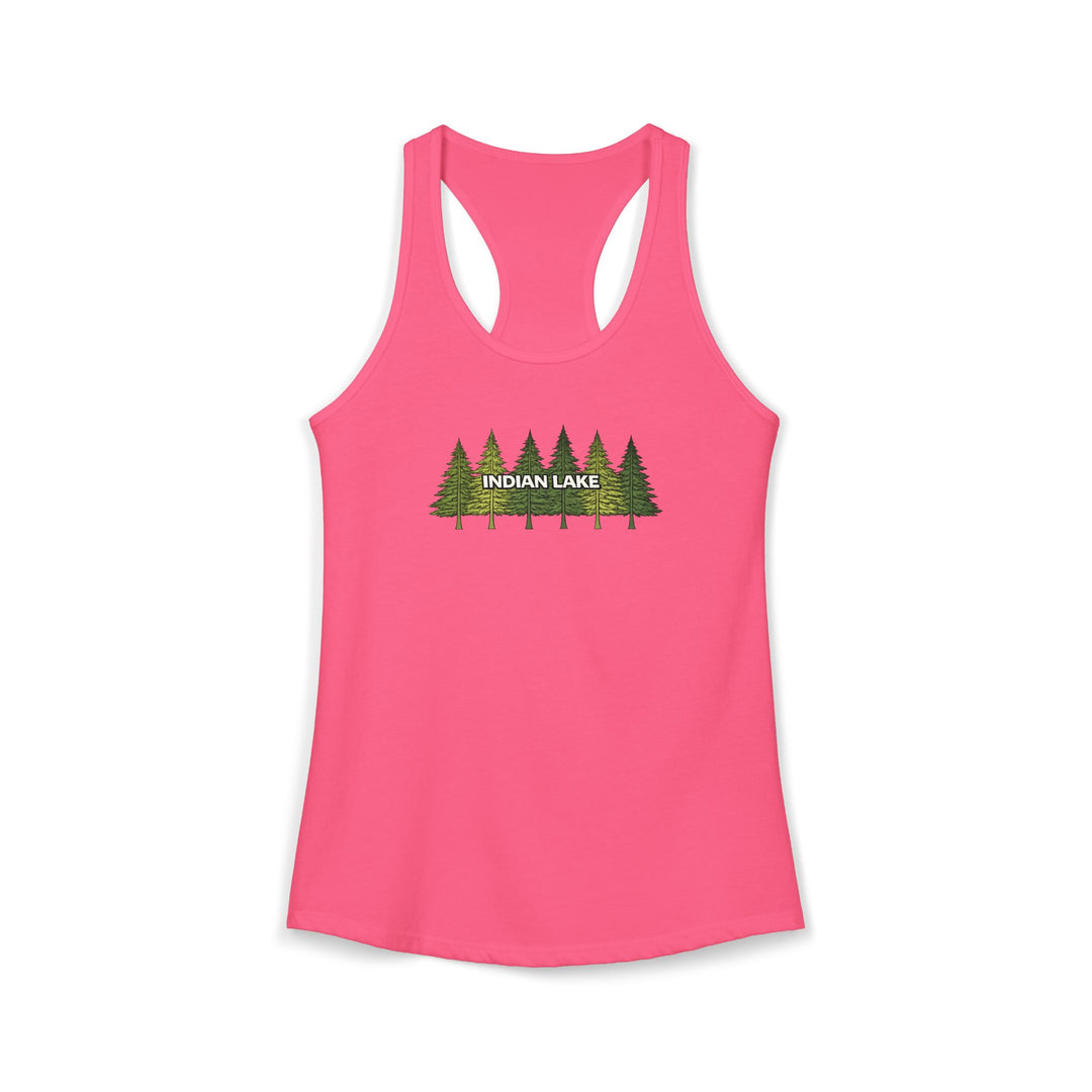 Indian Lake Ladies Racerback - Pine Trees