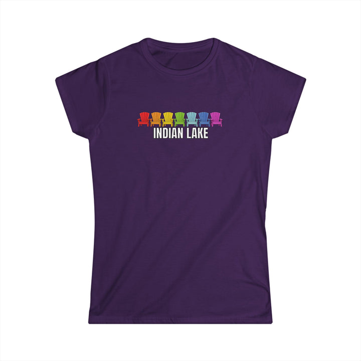 Indian Lake Ladies Tee - Rainbow Chairs