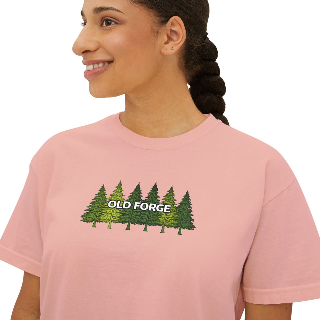 Old Forge Pine Trees Ladies Boxy Tee