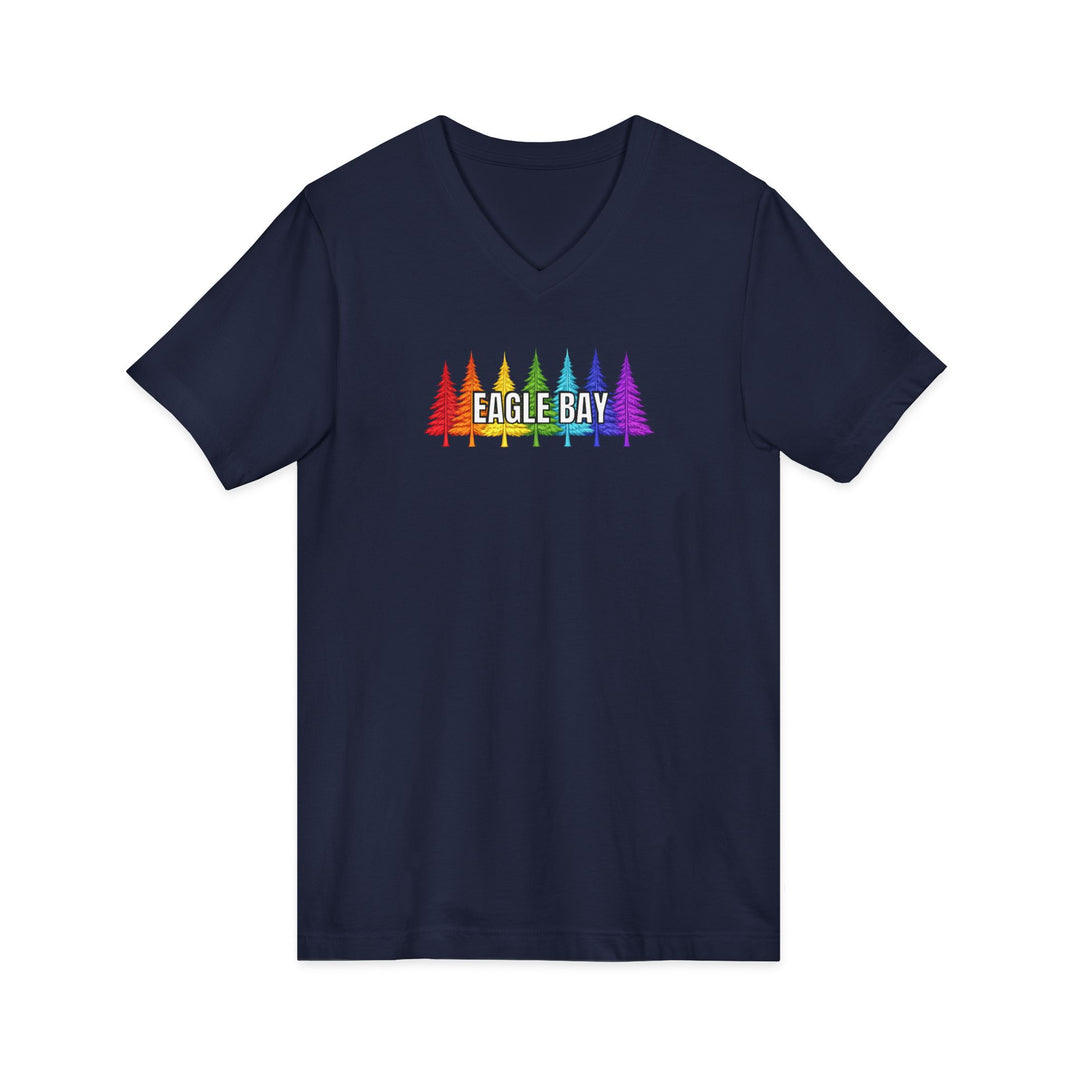 Eagle Bay Unisex V-Neck T-Shirt - Rainbow Trees