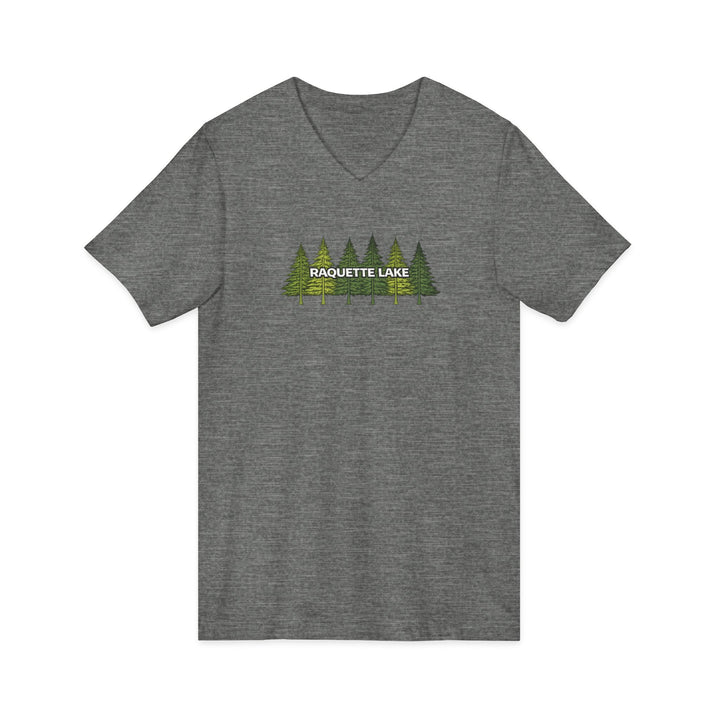 Raquette Lake Unisex V-Neck T-Shirt - Pine Tree