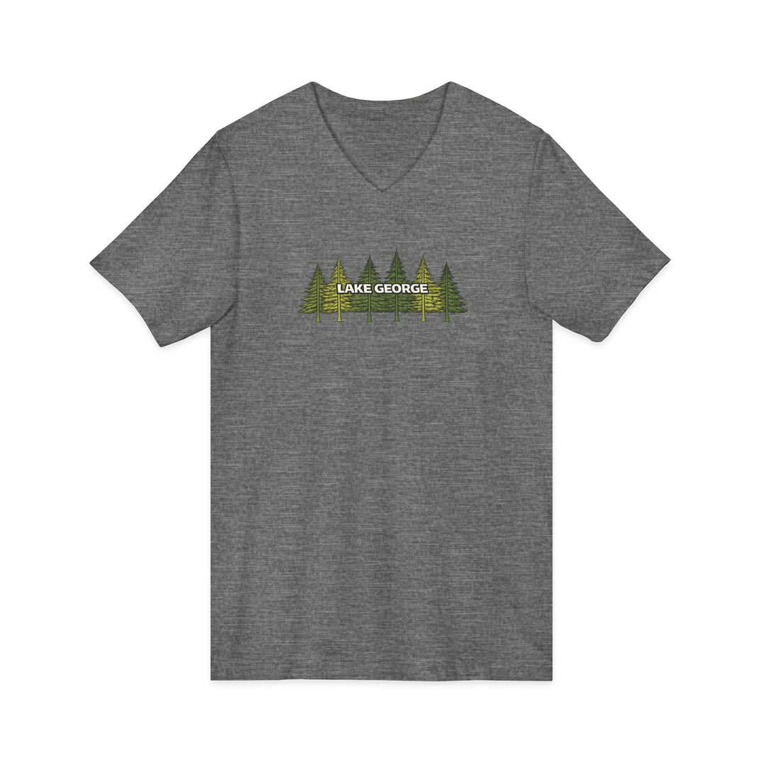 Lake George Unisex V-Neck - Green Trees