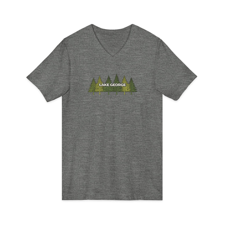 Lake George Unisex V-Neck - Green Trees