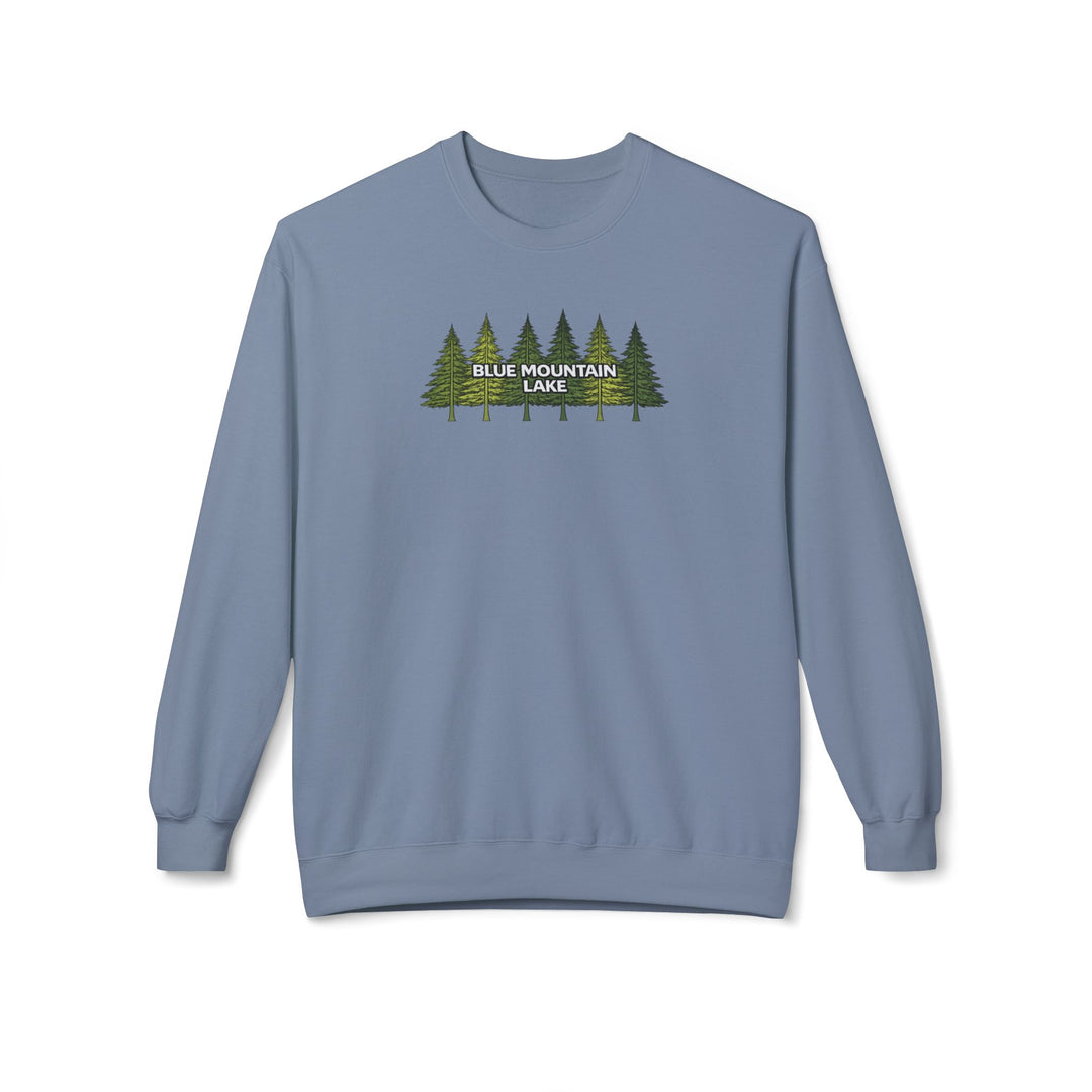 Blue Mountain Lake Pine Trees Sweatshirt