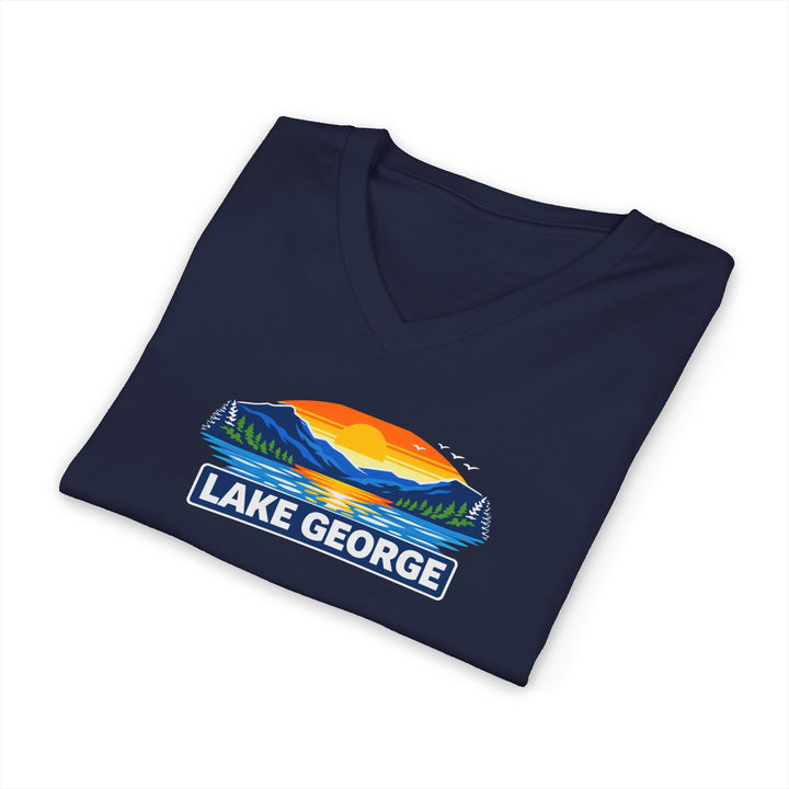 Lake George Sunset Unisex V-Neck