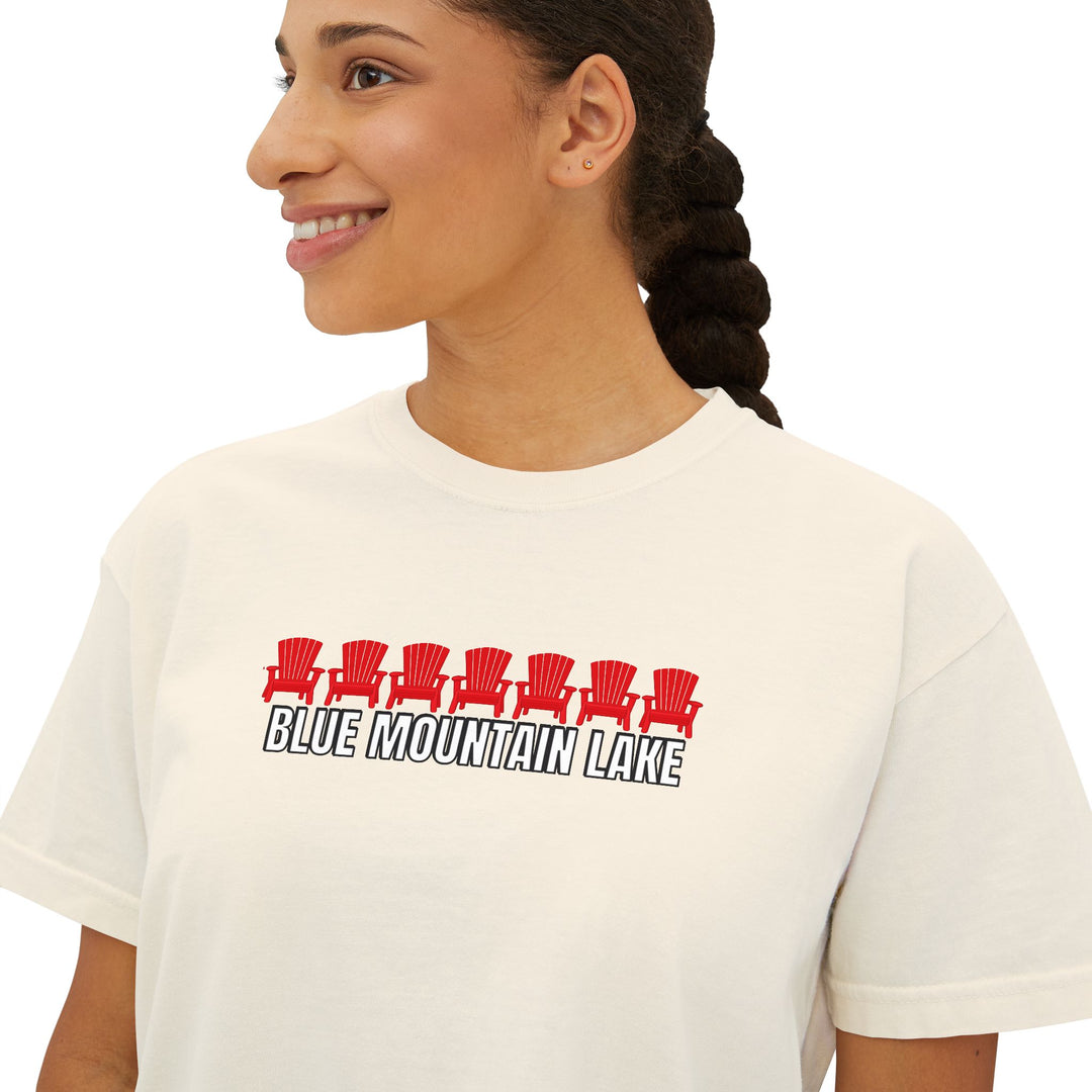 Blue Mountain Lake ADK Chairs Ladies Boxy Tee