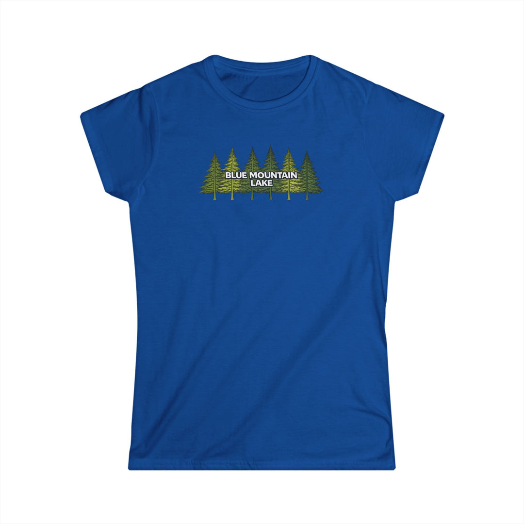 Blue Mountain Lake Pine Trees Ladies Tee