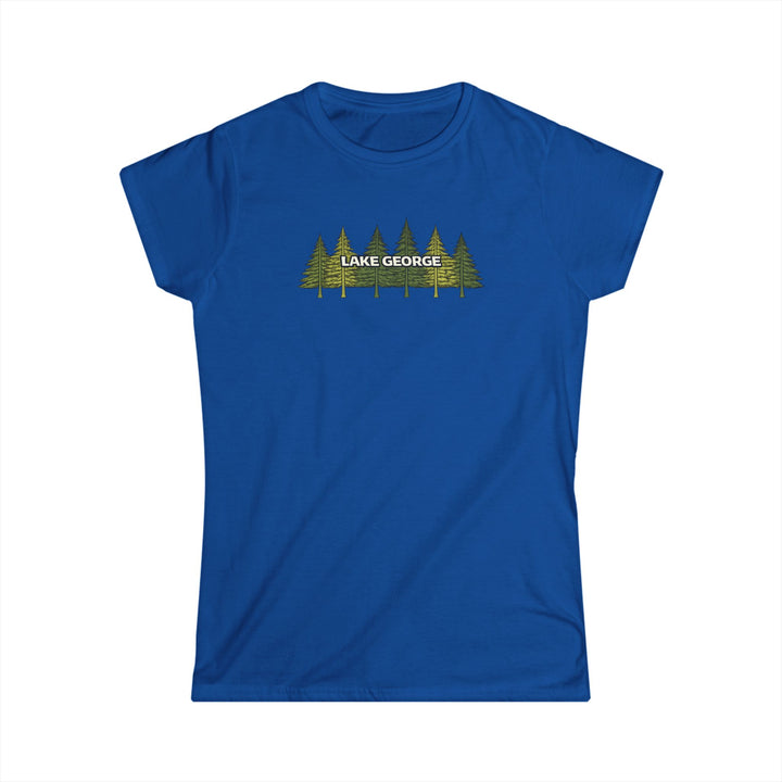 Lake George Ladies T-Shirt - Green Trees