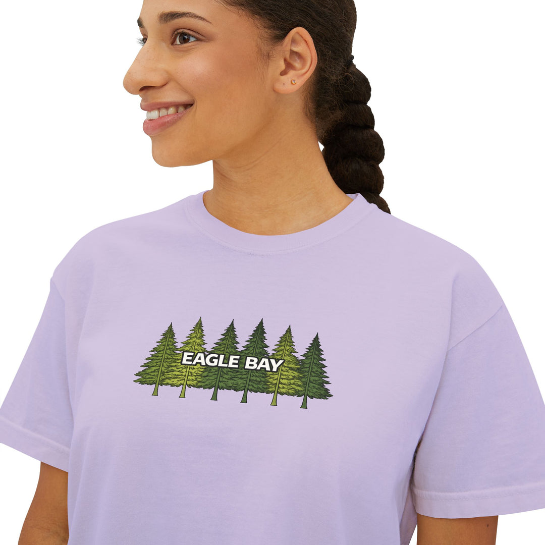 Eagle Bay Ladies Boxy Tee - Pine Trees