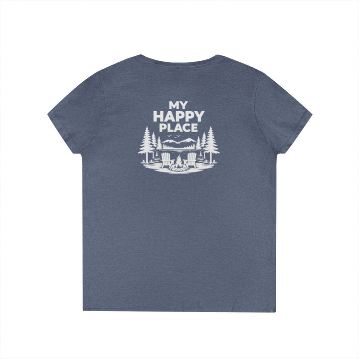 Adirondacks, My Happy Place Ladies V-Neck T-Shirt