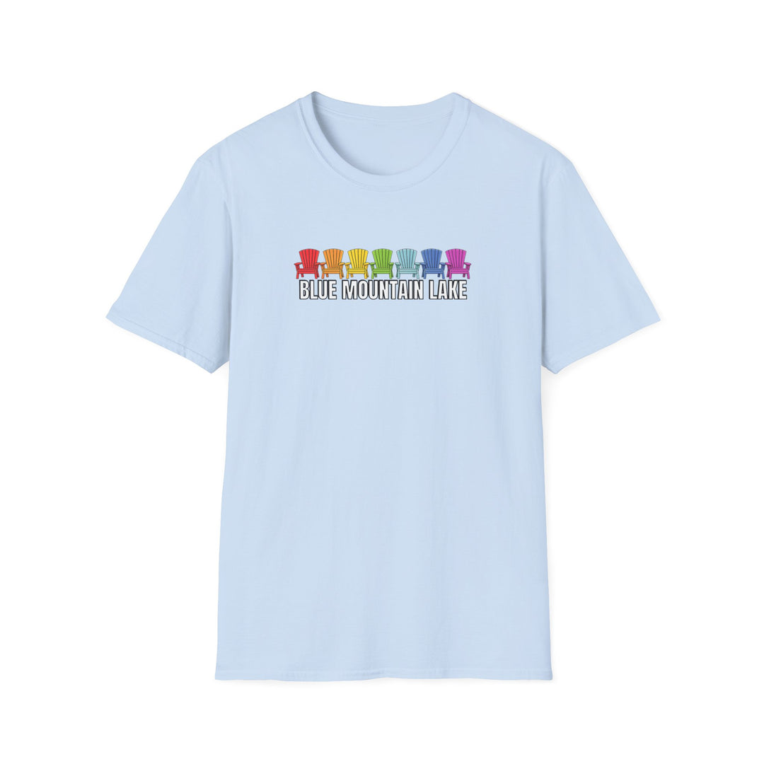 Blue Mountain Lake Rainbow Chairs Unisex T-Shirt