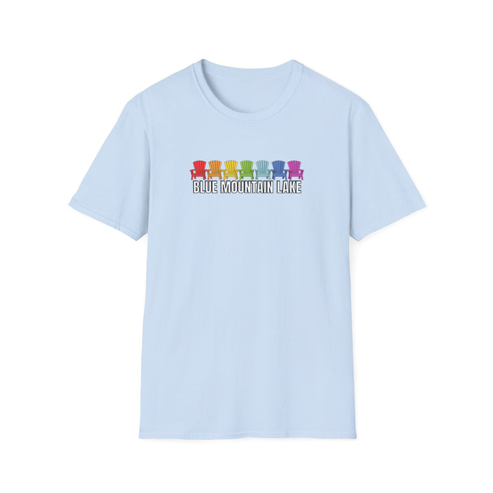 Blue Mountain Lake Rainbow Chairs Unisex T-Shirt