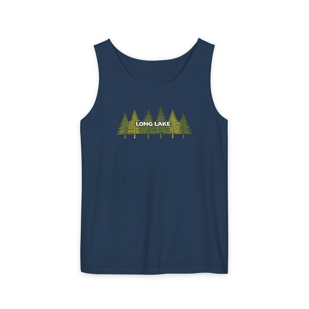 Long Lake Pine Trees Unisex Tank