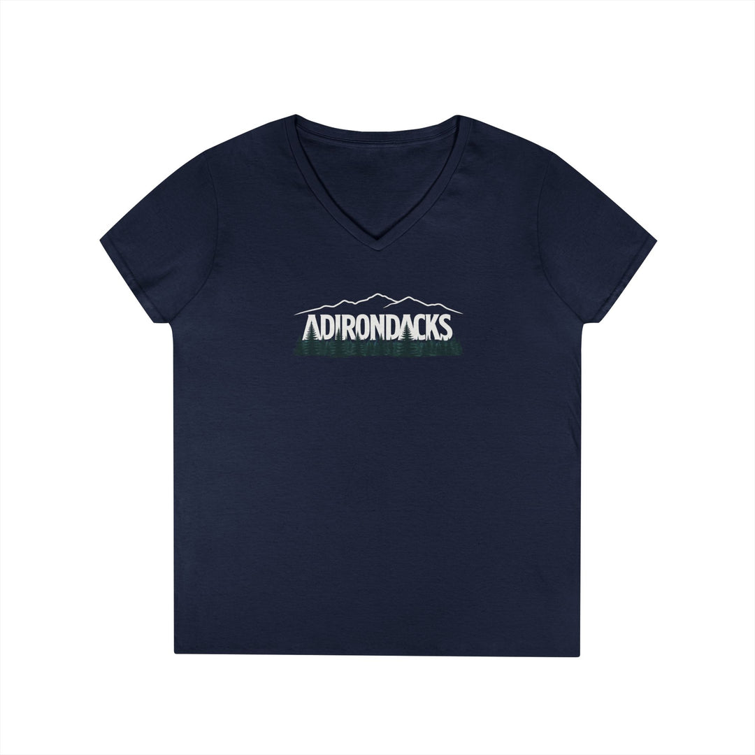 Adirondacks Mtn Range Ladies V-Neck T-Shirt