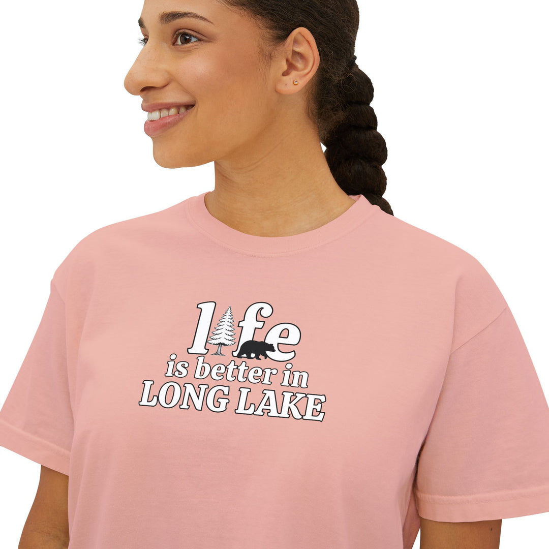 Life is Better in Long Lake Ladies Boxy Tee