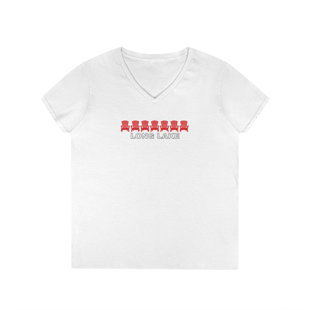 Long Lake ADK Chairs Ladies V-Neck T-Shirt