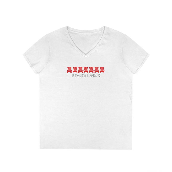 Long Lake ADK Chairs Ladies V-Neck T-Shirt