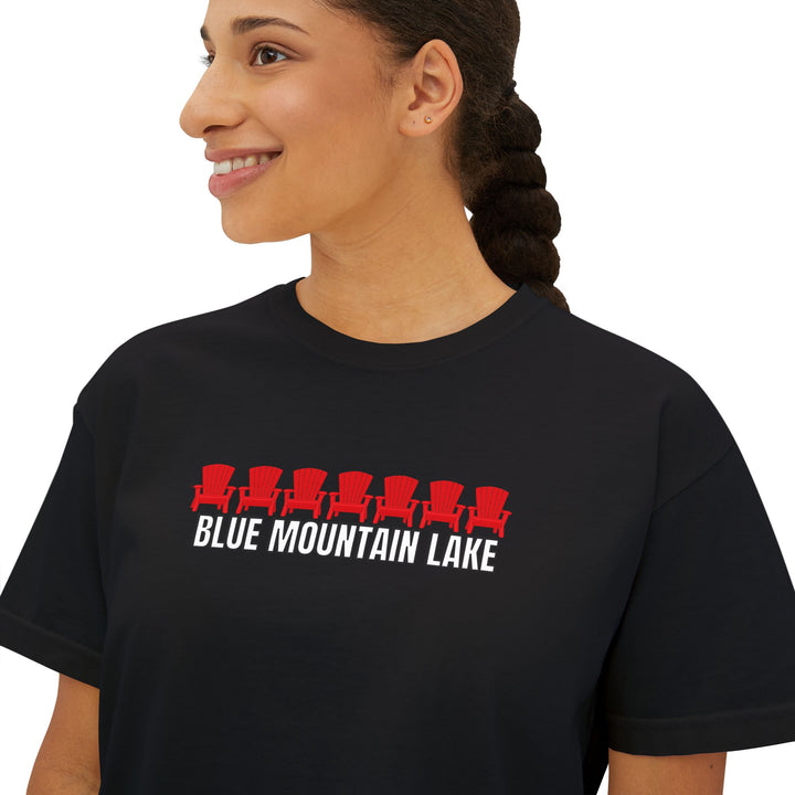 Blue Mountain Lake ADK Chairs Ladies Boxy Tee
