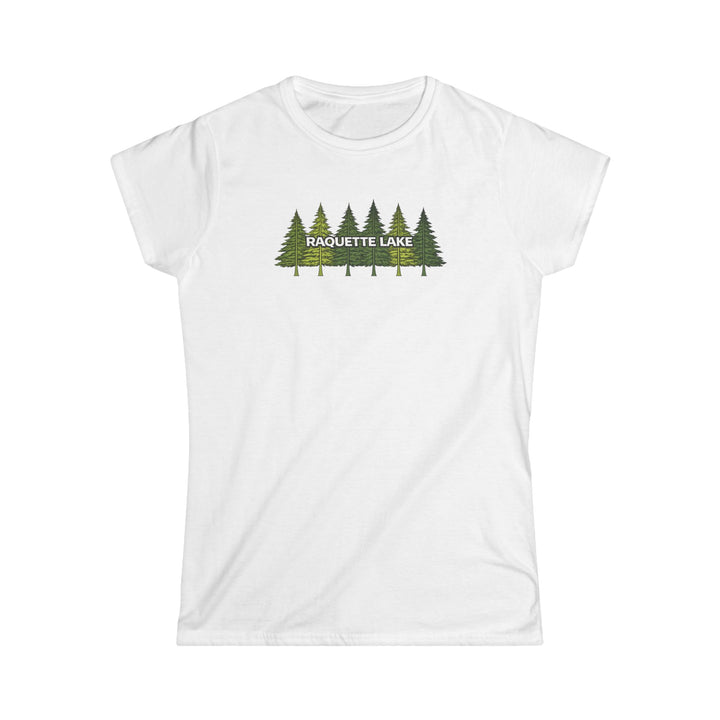 Raquette Lake Ladies Tee - Pine Trees