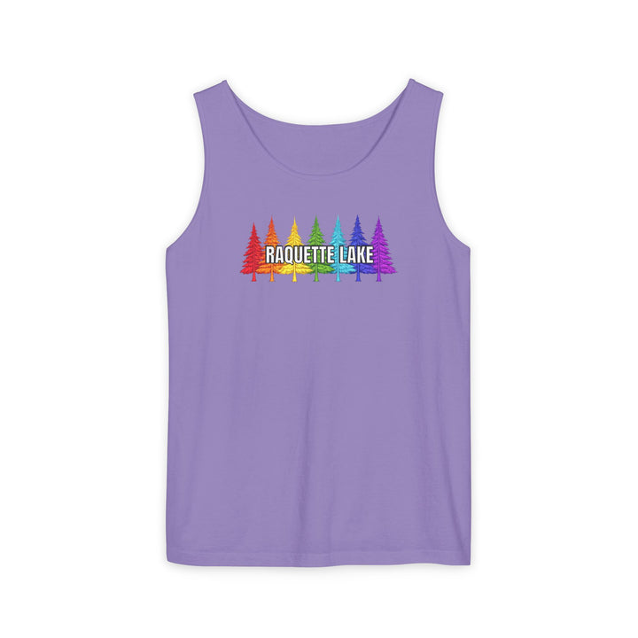 Raquette Lake Unisex Tank - Rainbow Trees