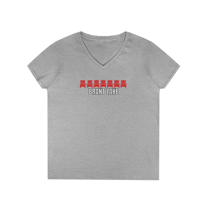 Brant Lake Ladies Red Chair V-Neck