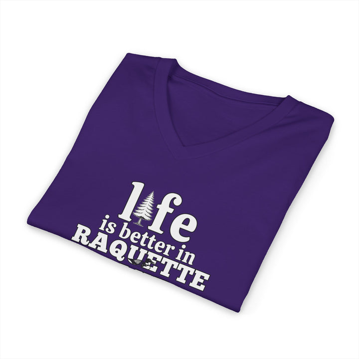Life is Better in Raquette Lake Unisex V-Neck T-Shirt