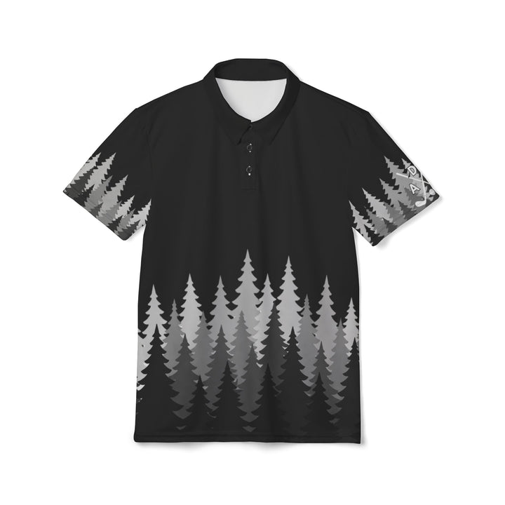 ADK Pine Trees Golf Polo - Black