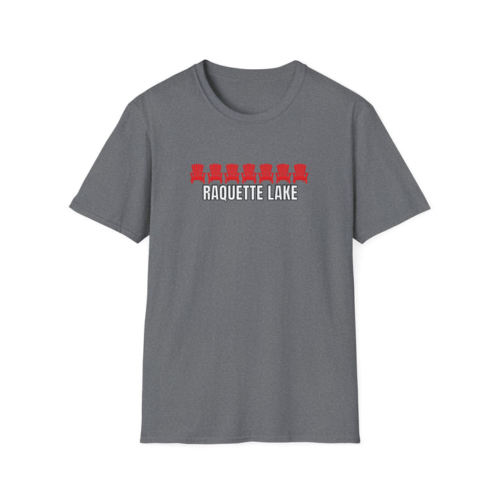 Raquette Lake Unisex T-Shirt - Red Chairs