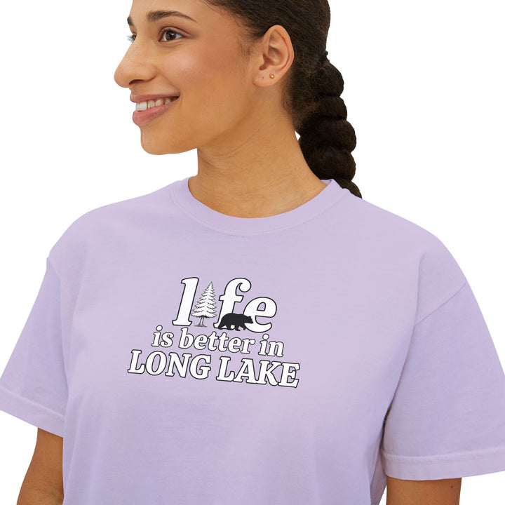 Life is Better in Long Lake Ladies Boxy Tee