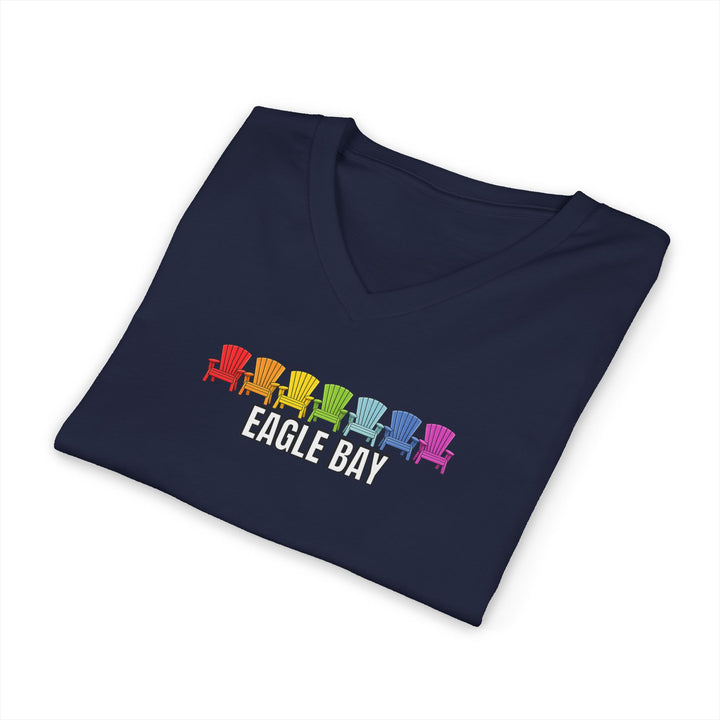 Eagle Bay Unisex V-Neck T-Shirt - Rainbow Chairs
