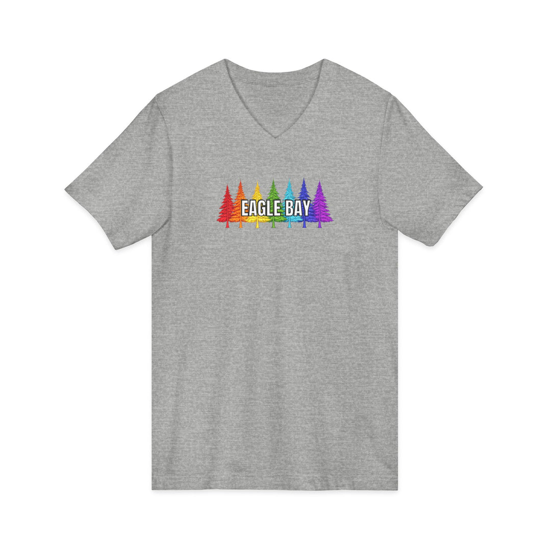 Eagle Bay Unisex V-Neck T-Shirt - Rainbow Trees