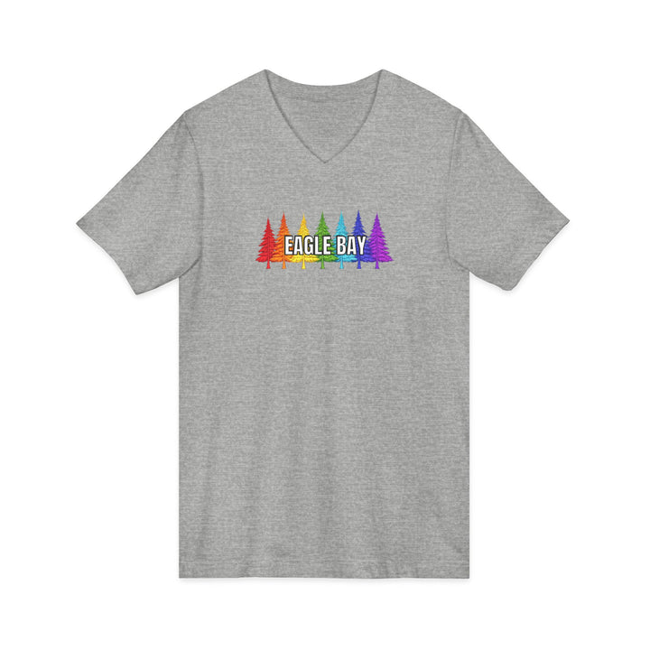 Eagle Bay Unisex V-Neck T-Shirt - Rainbow Trees