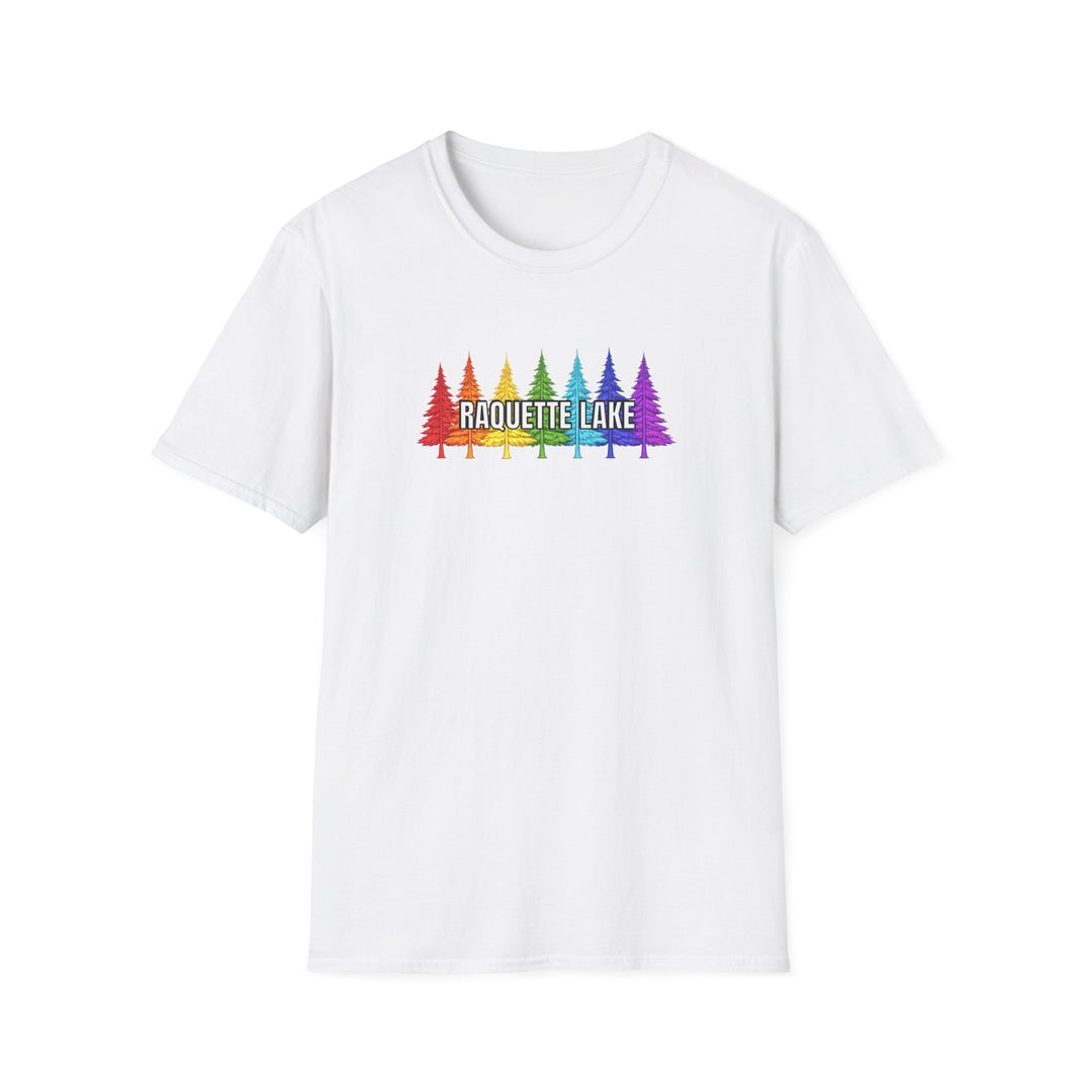 Raquette Lake Unisex T-Shirt - Rainbow Trees