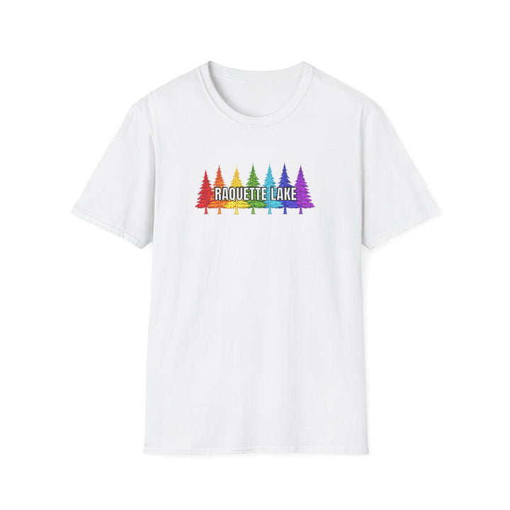 Raquette Lake Unisex T-Shirt - Rainbow Trees