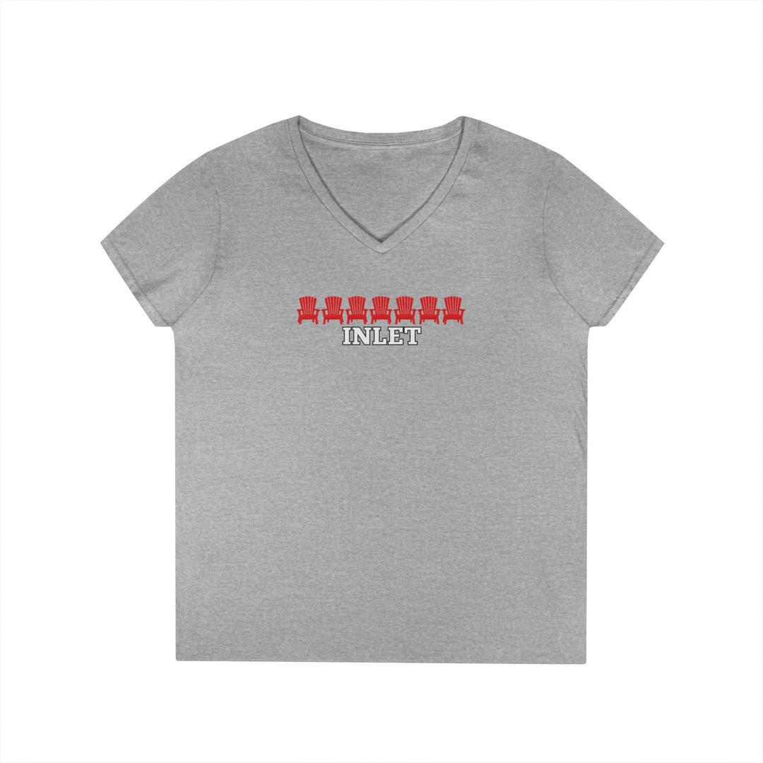 Inlet Ladies V-Neck T-Shirt - Red Chairs