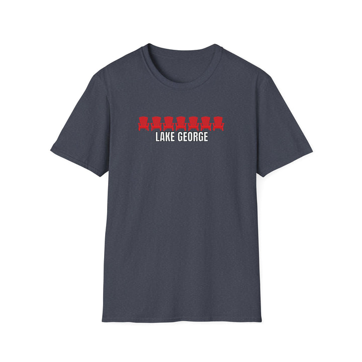 Lake George Unisex T-Shirt - Red Chairs